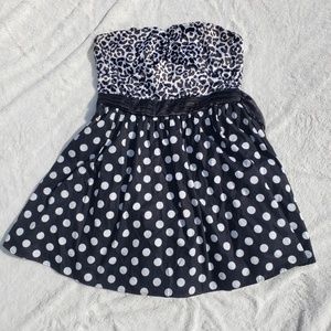 Leopard, polka dot party dress